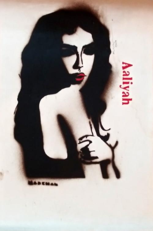 Aaliyah (hand-embellished unique frisket print)