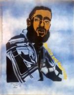 Nipsy Hussle Hustle and Motivate (unique hand-embellished frisket print)
